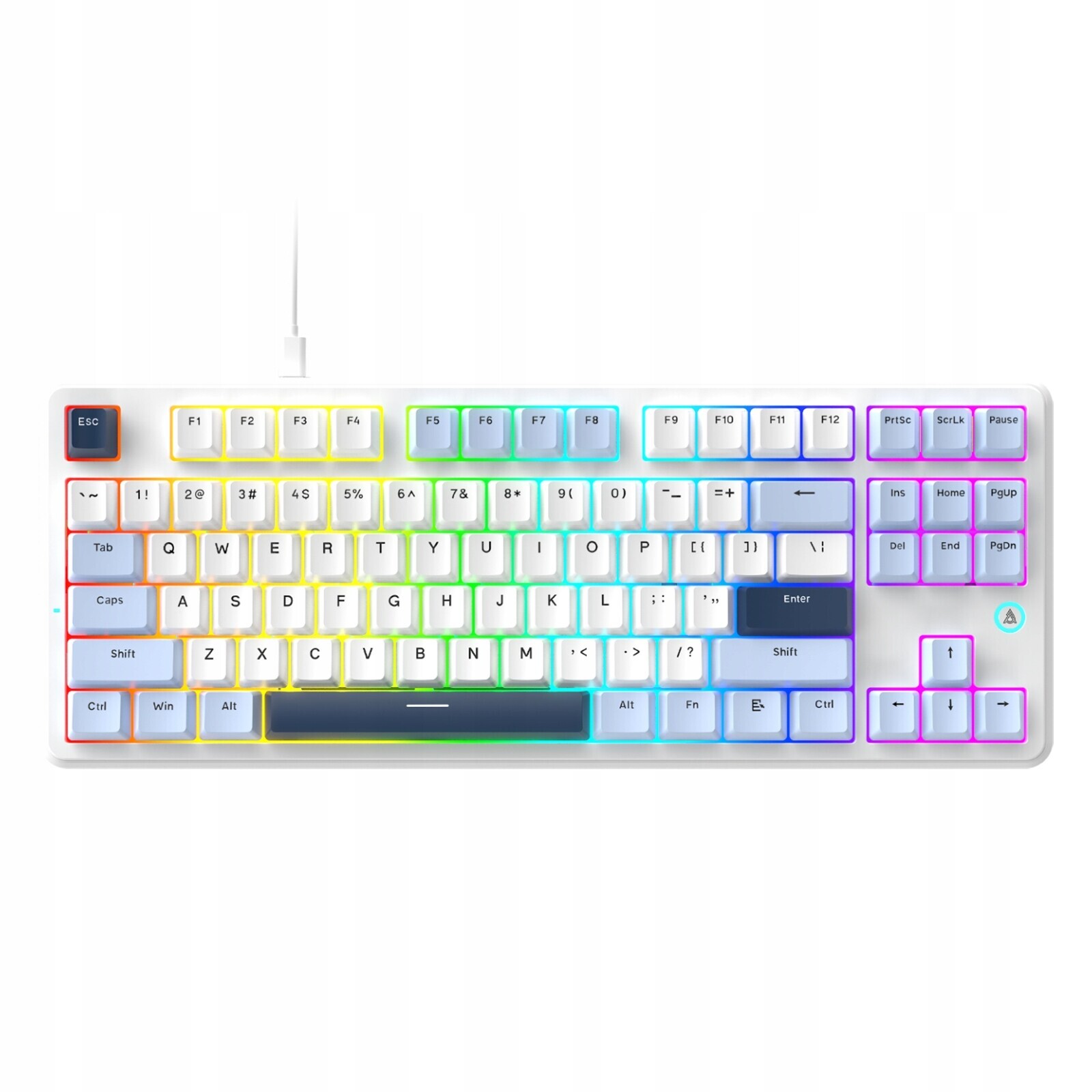 AK870V2 Kabelová mechanická klávesnice Flying Fish Switch Kancelářská herní klávesnice