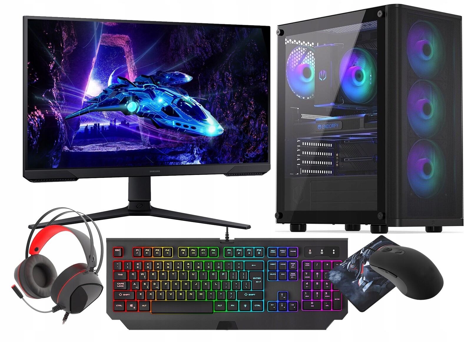 Gaming Set Rgb Ryzen 7 5700X Rtx 5060 32GB Ssd 1TB Wifi W11 24