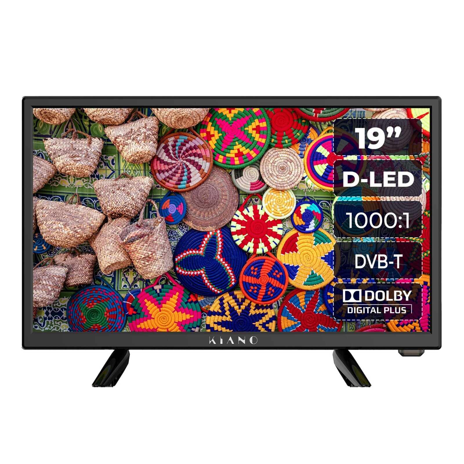 Televizor Kiano Model 19' Slim Thin Fame D-led Hd DVB-T2/HEVC Usb Hdmi CL+