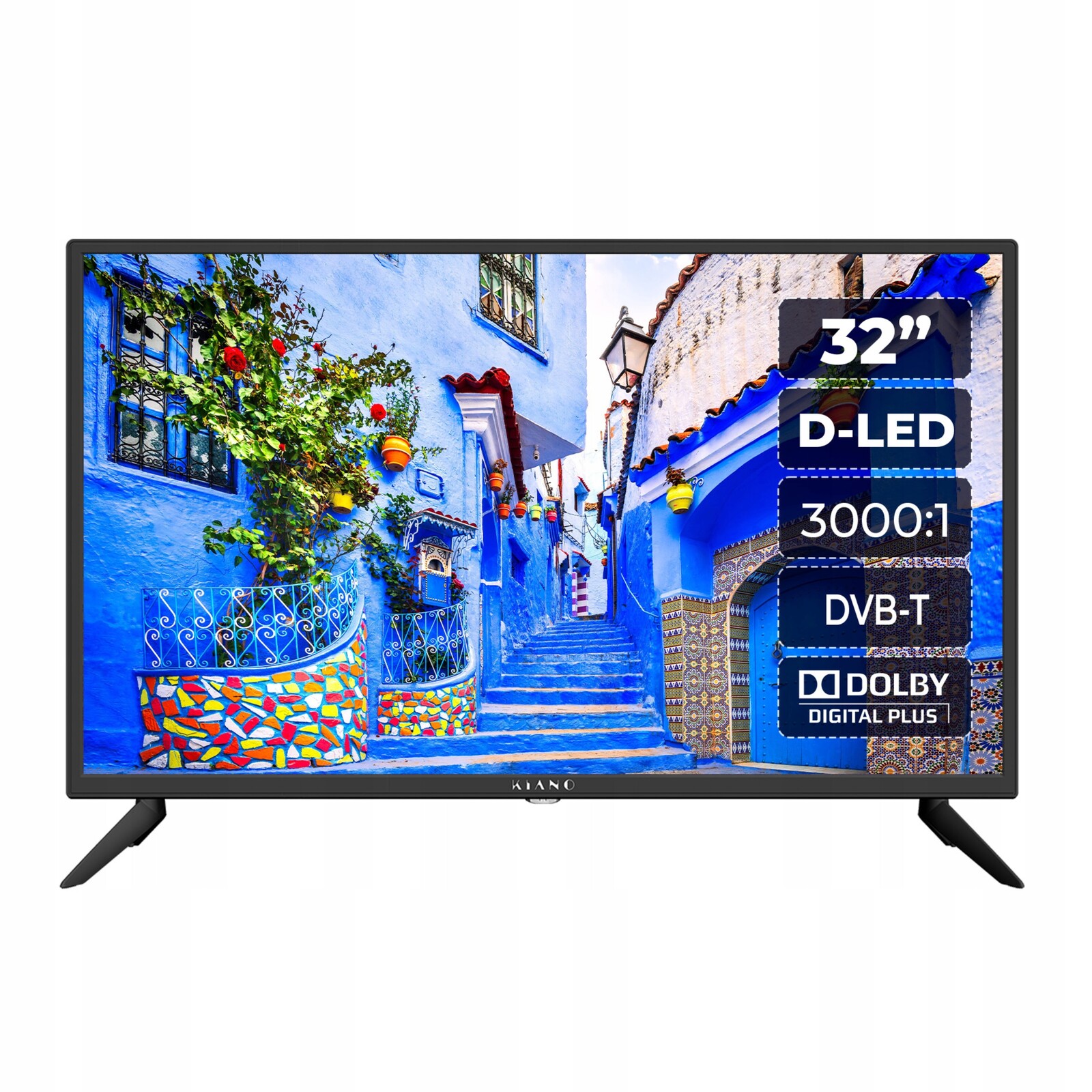 Televizor značky Kiano 32' Slim Thin Frame D-led, Hd, DVB-T2/HEVC (H.265)