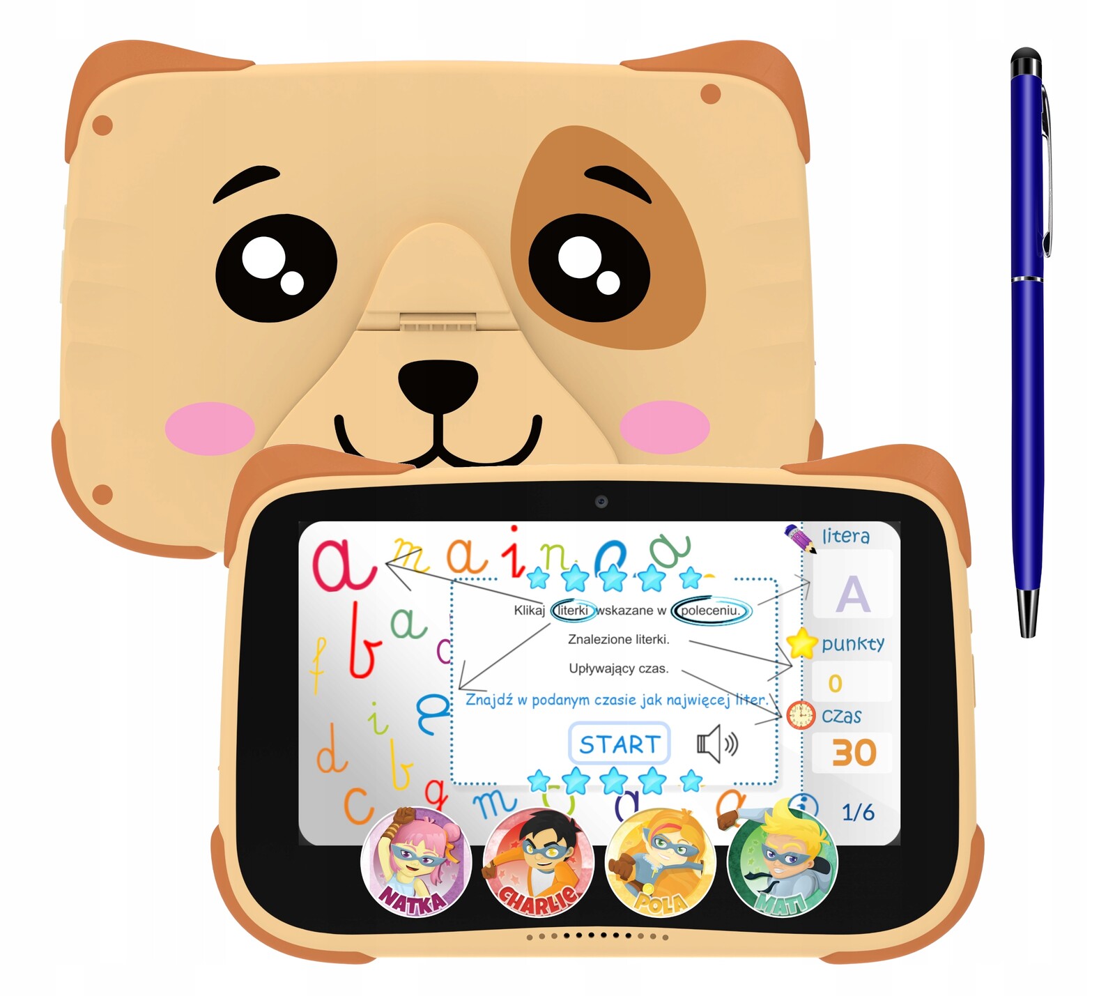 Bronzový Tablet Kiano Alpha Kid Vzdělávací centrum schválené Men