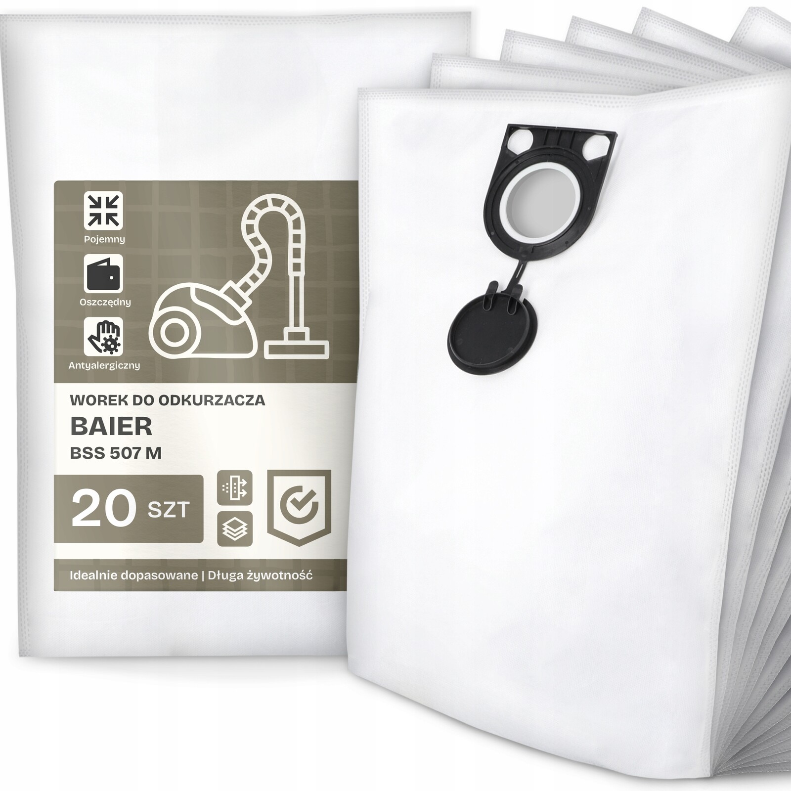 20 x Sáček Do Vysavače Baier Bss 507 M Syntetický Prostorný Silný Sáček G9