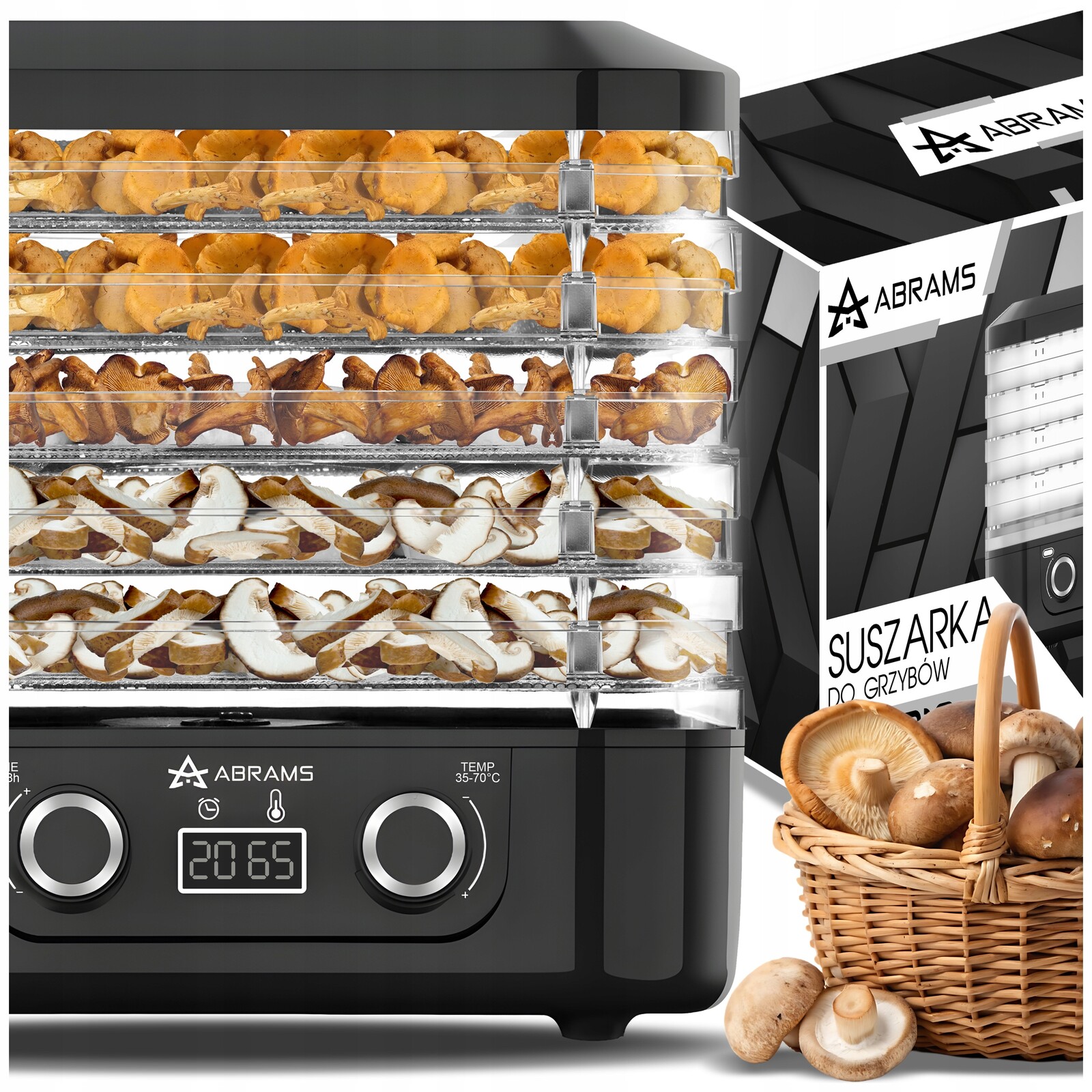 Sušička Na Houby Zeleniny A Ovoce 400 W Regulace Teploty Časovač 5 Sít