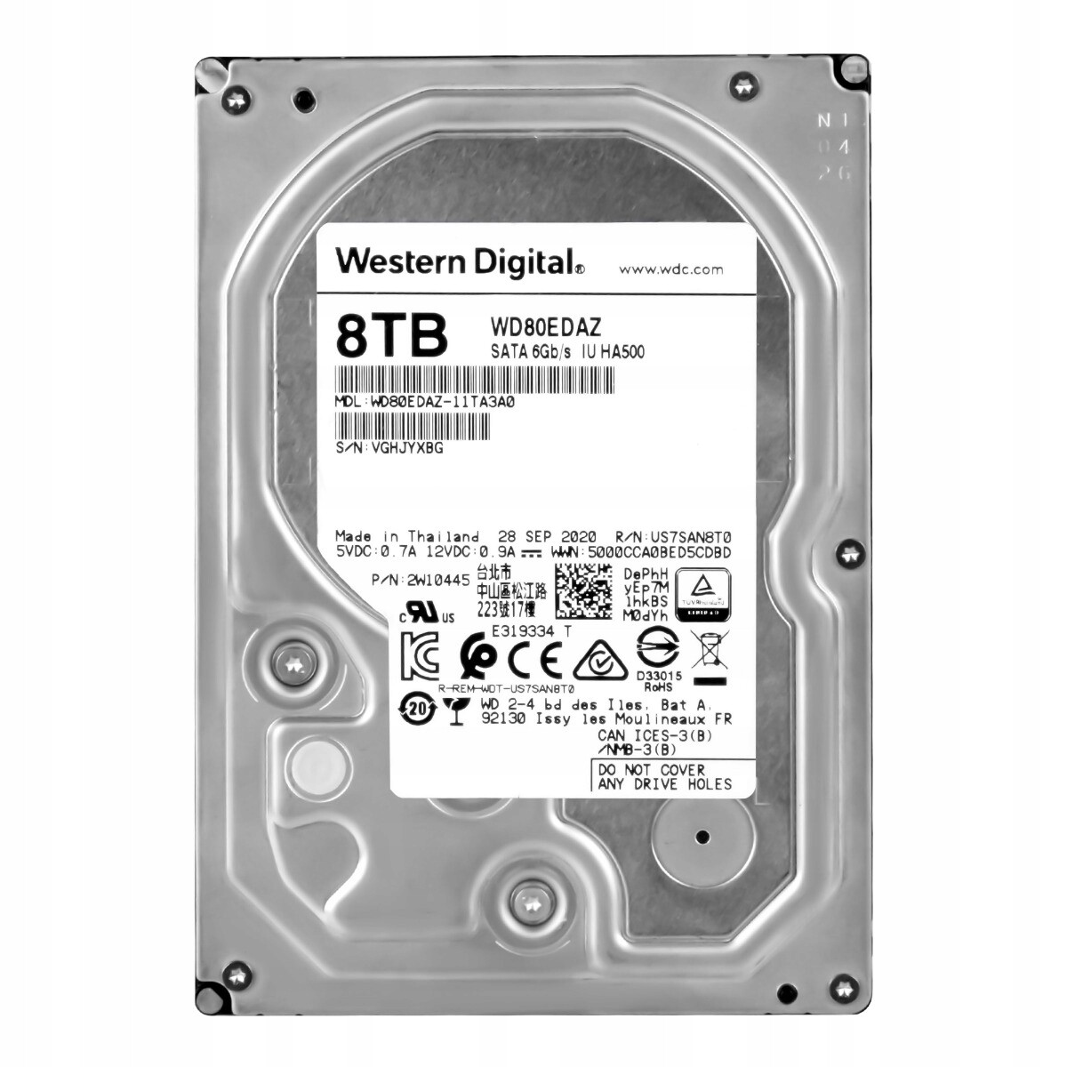 Wd 8TB 5.4K 256MB Sata III 3.5'' WD80EDAZ