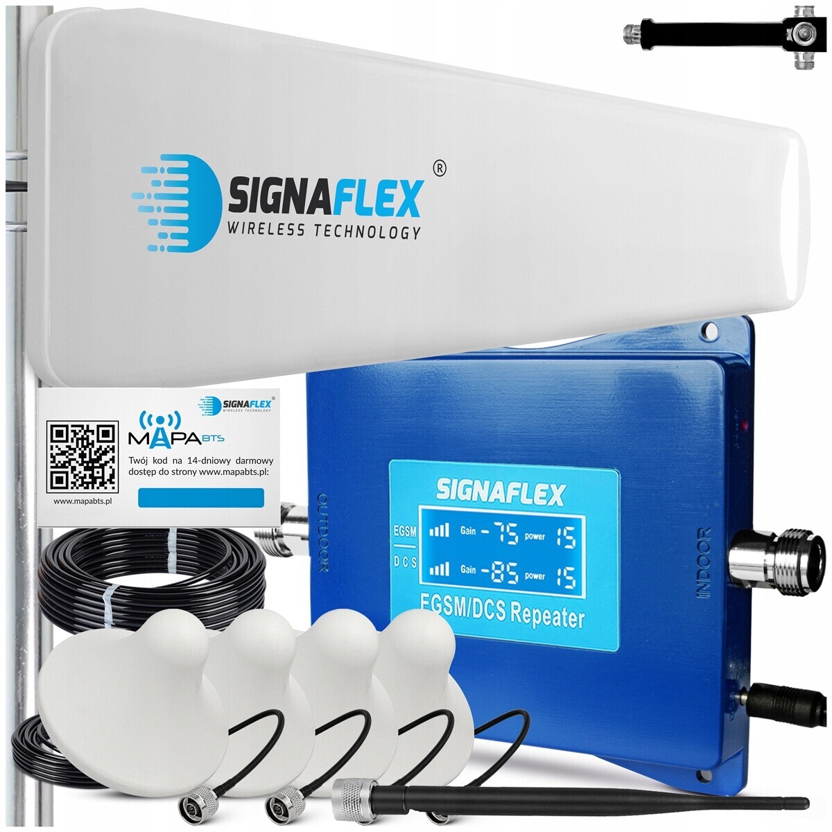 Sada zesilovačů Signaflex Egsm/dcs Blue LS-EGD10 T1 20dBi 10 m 4x Grzy