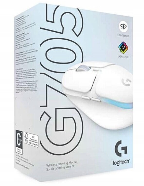 Bezdrátová myš Logitech G705 Optická 8200 Dpi Bluetooth 2,4 GHz bílá