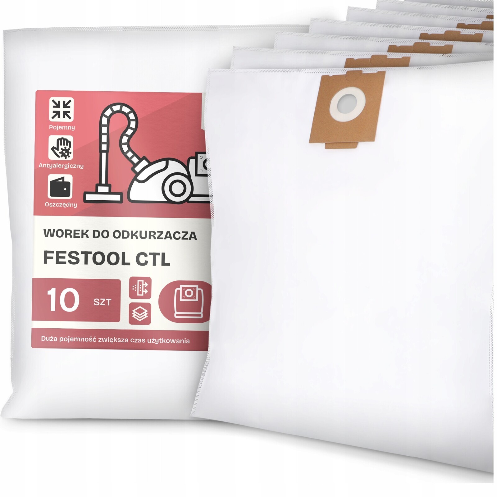 10 x Sáček Do Vysavače Festool Ctl Syntetický textilní sáček Sáčky G9-W