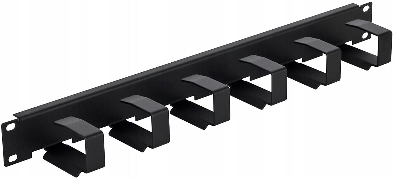 Triton 19' vyvazovací panel 1U, 6x vyvazovací háček 70x27mm, černý