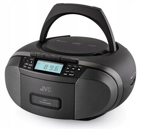 Radiopřehrávač Jvc boombox CD Kazeta Usb MP3 Bt rádio Aux displej LCD