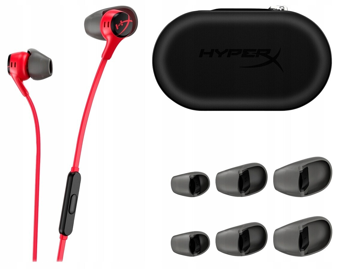 Drátová sluchátka do uší HyperX Cloud Earbuds II červeno-šedá 705L8AA