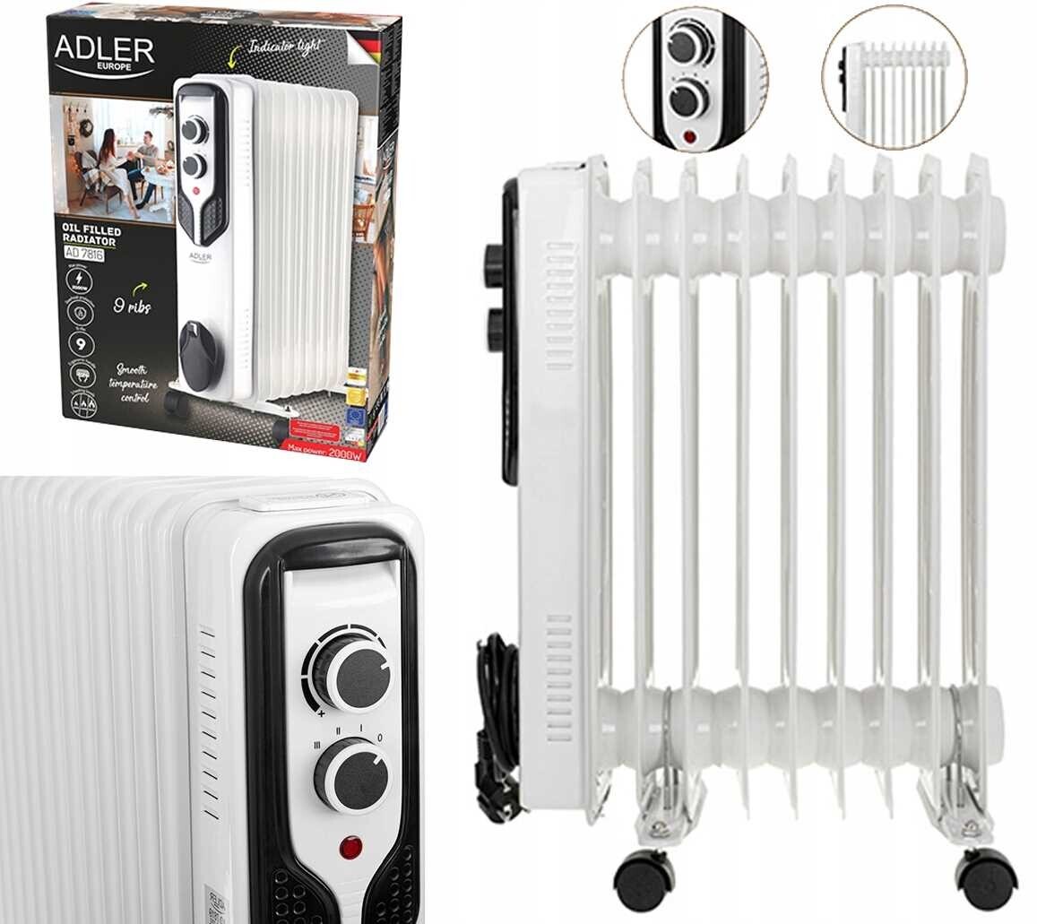 Olejový radiátor Elektrický radiátor 2000 W Termostat 9 žeber 3 Výkony