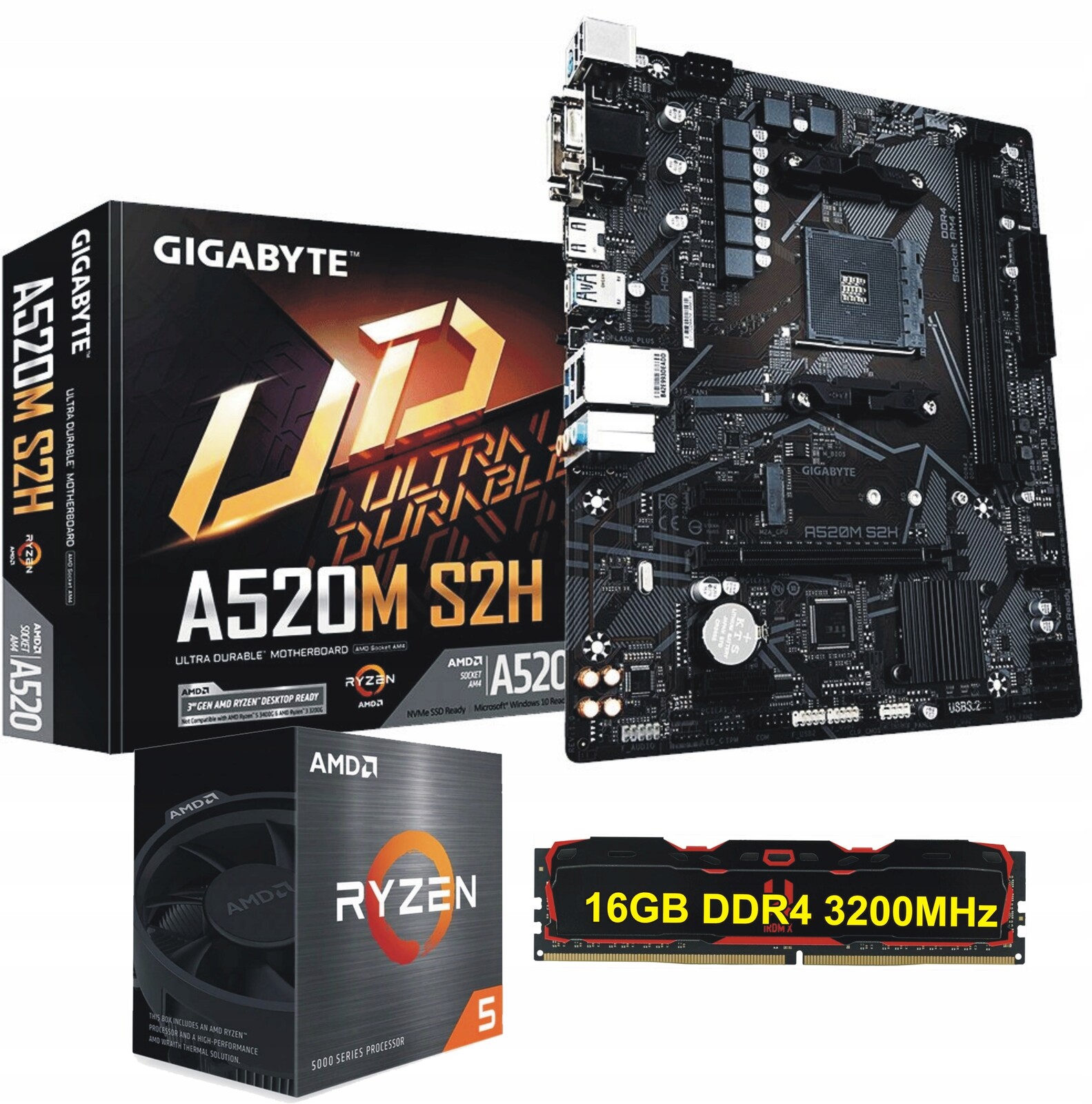 Sada procesoru Amd Ryzen 5 5600 g deska AM4 16 Gb DDR4 Radeon Rx Vega