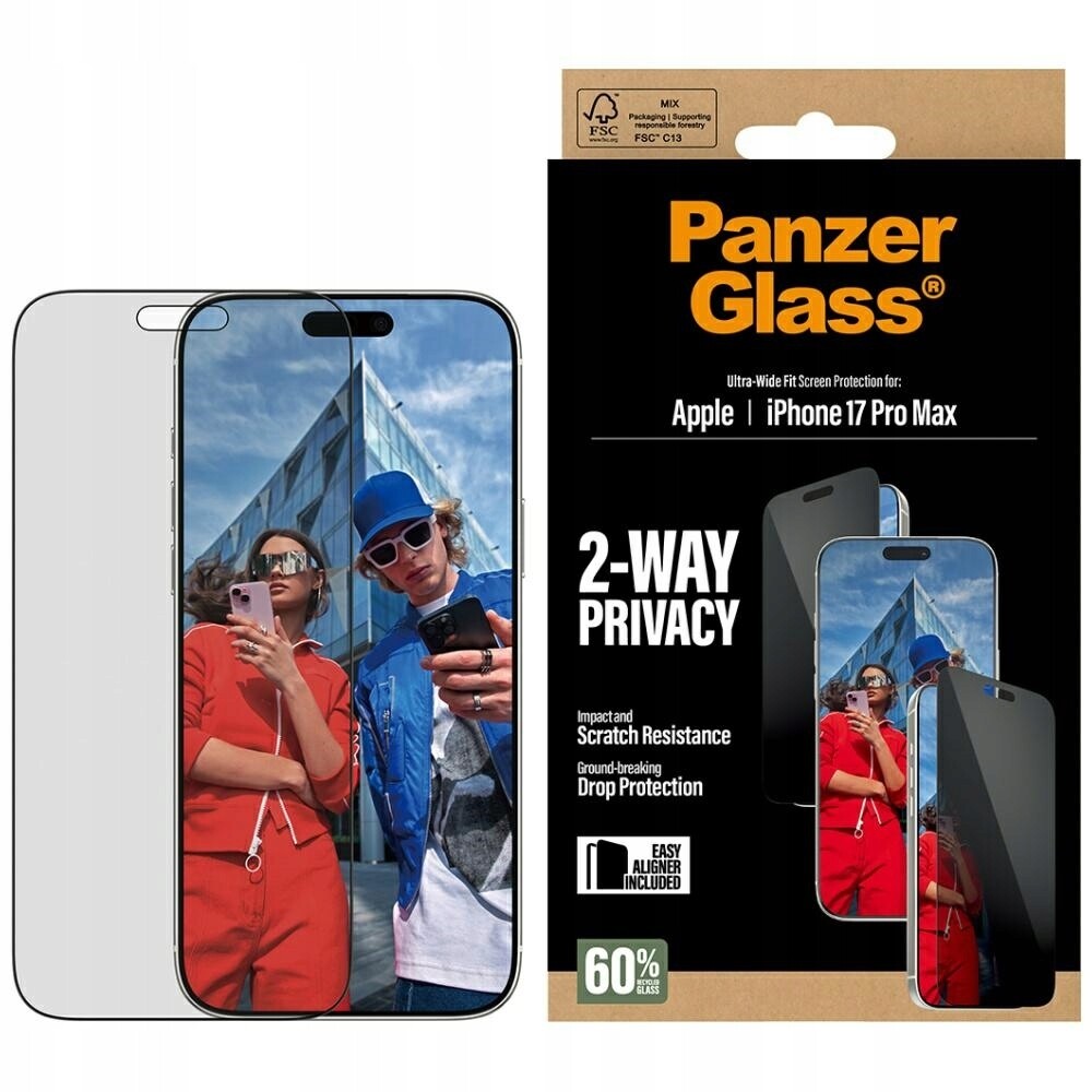 Ochranné sklo PanzerGlass S Privátním Filtrem EasyAligner pro iPhone 17 Pro Max