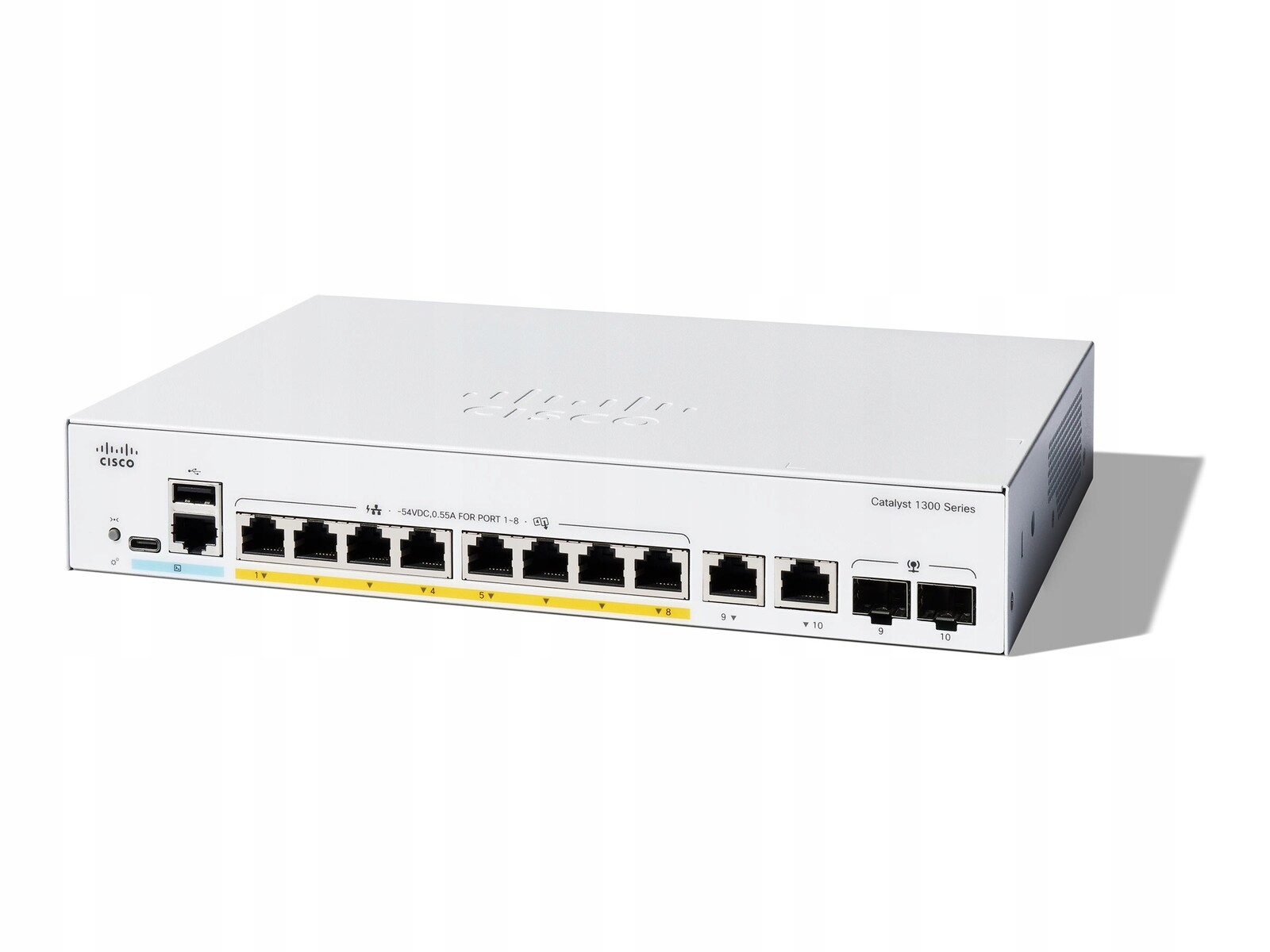 Cisco Catalyst switch C1300-8T-E-2G 8xGbE,2xGbE/SFP combo,fanless