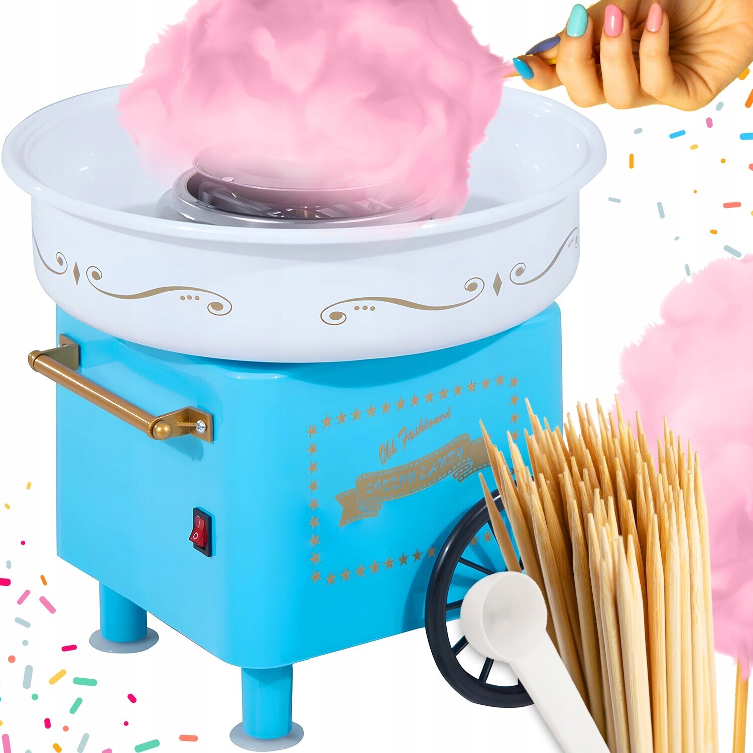Stroj Na Cukrovou Vatu Domácí Cukrová Vata Stroj Vozík Tyčinky 550W