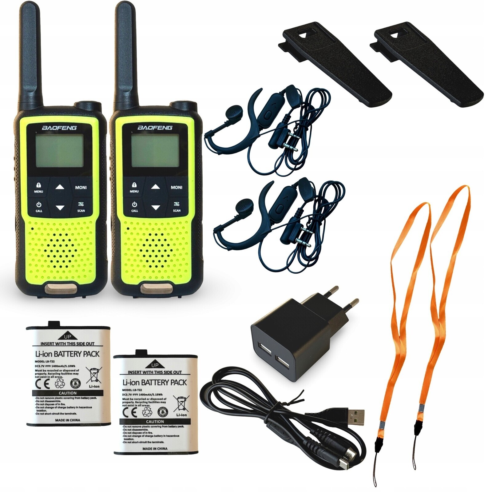 Walkie Talkie Vysílačka Loki Toki Baofeng BF-T22 1400mAh sluchátka Pmr