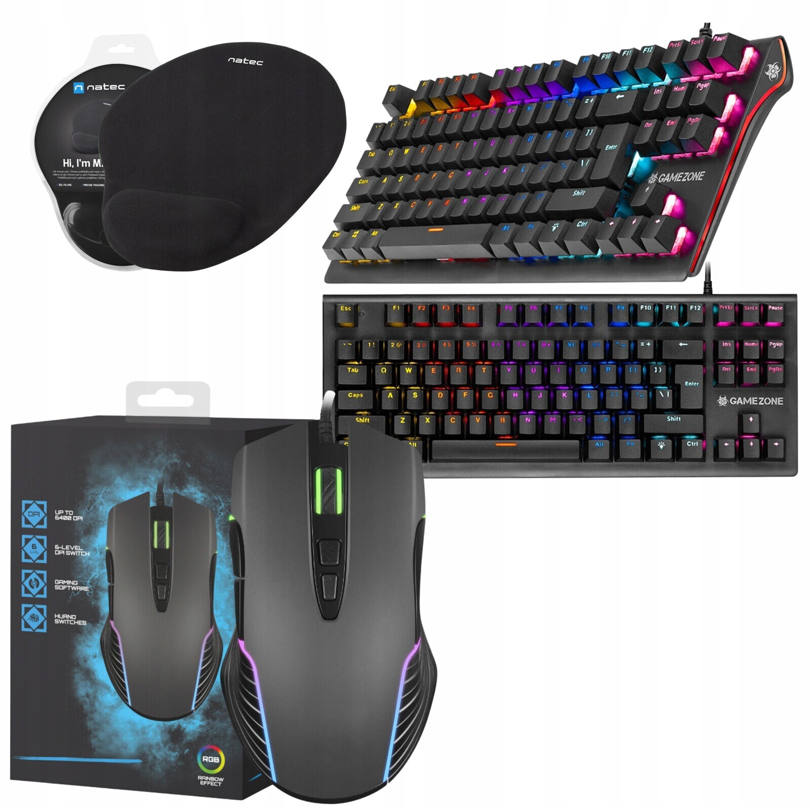 Klávesnice Mechanická Herní Myš Rgb Sada