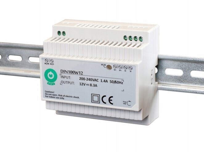 Led zdroj Pro Din Pos Lištu 8,3A 100W 12V