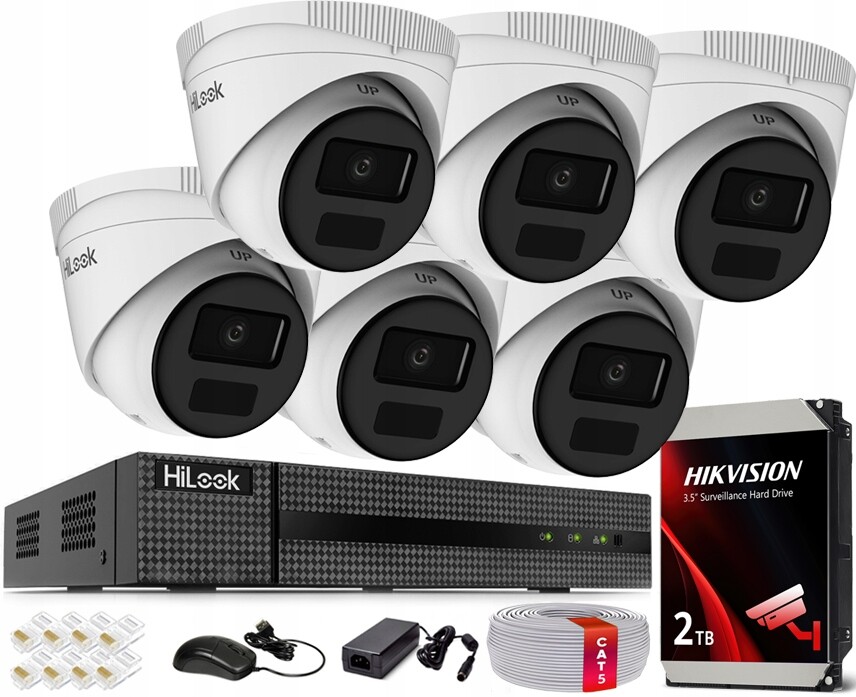 Monitorovací Sada 6 Kamer 4MPx 2K+ Externí Poe Hilook By Hikvision 2TB