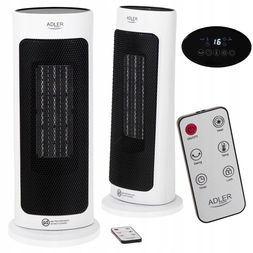 Elektrický keramický ohřívač Farelka Regulace Dálkové ovládání Ventilátor 2000W