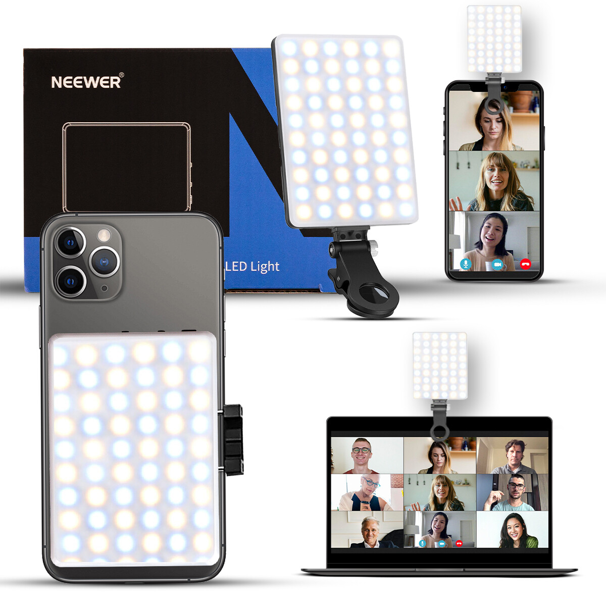 Mini Led fotografická lampa 60LED pro telefon Notebook Stativ 3 režimy barev