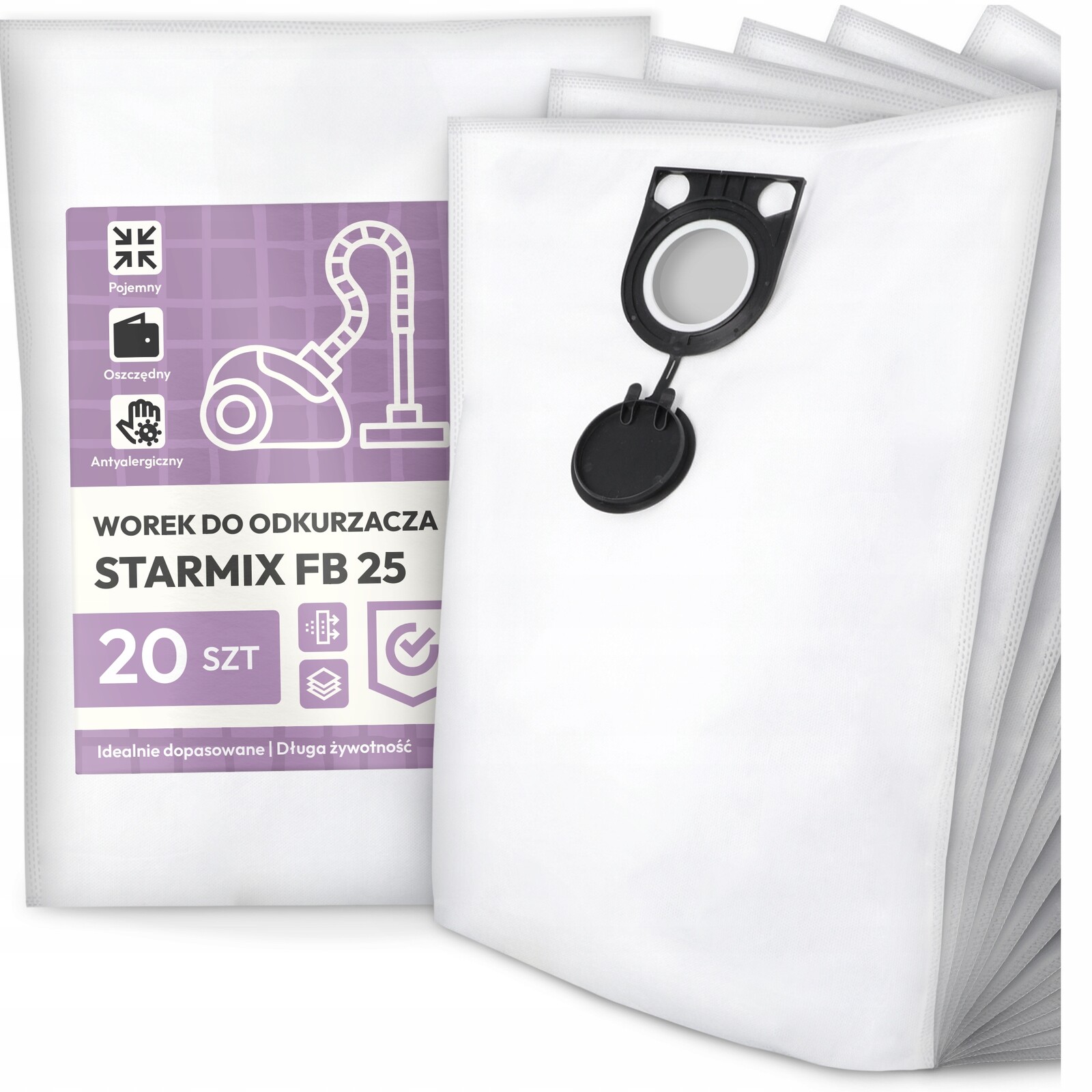 20x Sáček Do Vysavače Starmix Fb 25 Syntetický Prostorný Silný Sáček G9