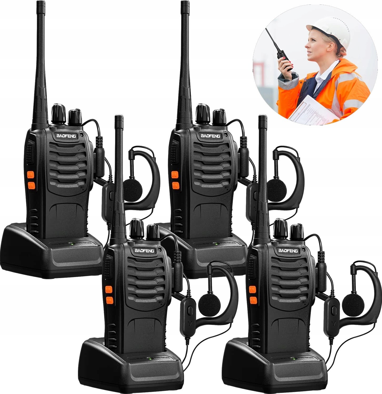 4 x vysílačky Vysílačka BF-888S Pmr Baofeng dlouhým dosahem