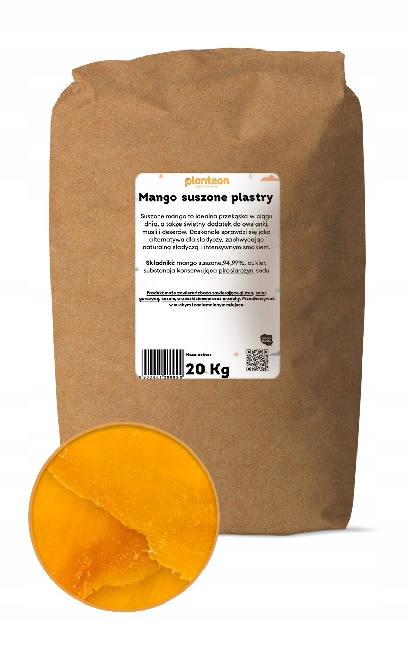 Sušené plátky manga 20 kg, náhražka sladkostí, rychlá svačinka