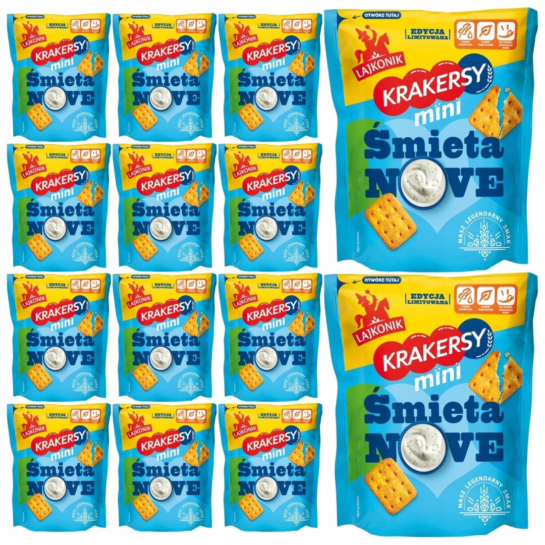 Lajkonik Krekry mini s příchutí zakysané smetany a pažitky 100 g x 14 ks