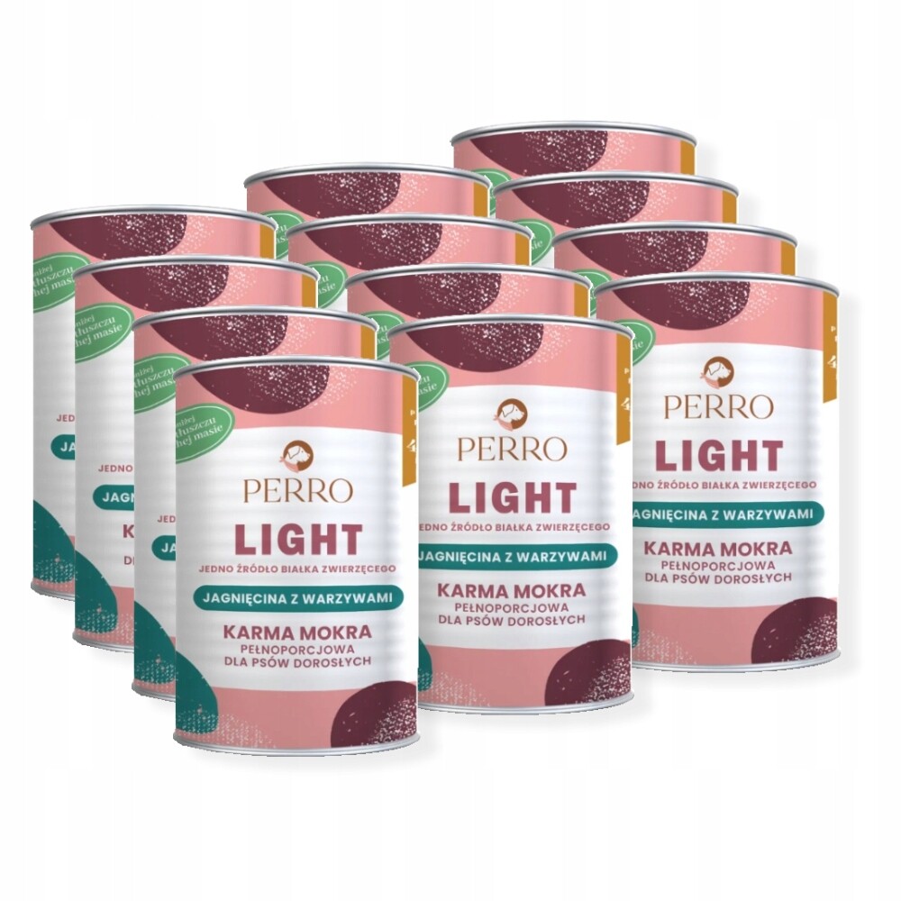 Perro Light Jehněčí maso se zeleninou monoproteinové pro dospělé psy 12x400 g