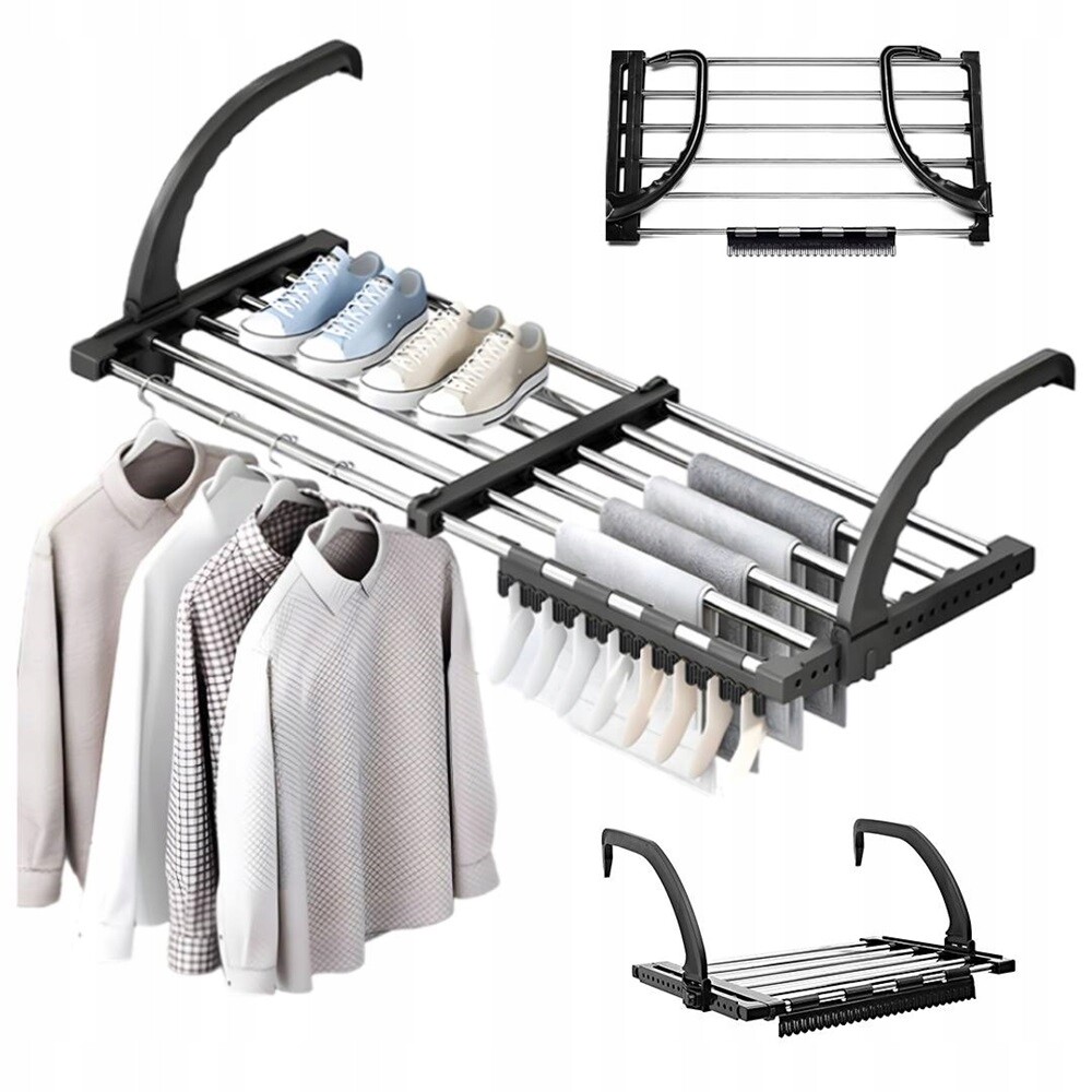 Sušák Na Oblečení A Ručníky Roztahovatelná Do Koupelny, Sprcha Na Balkon