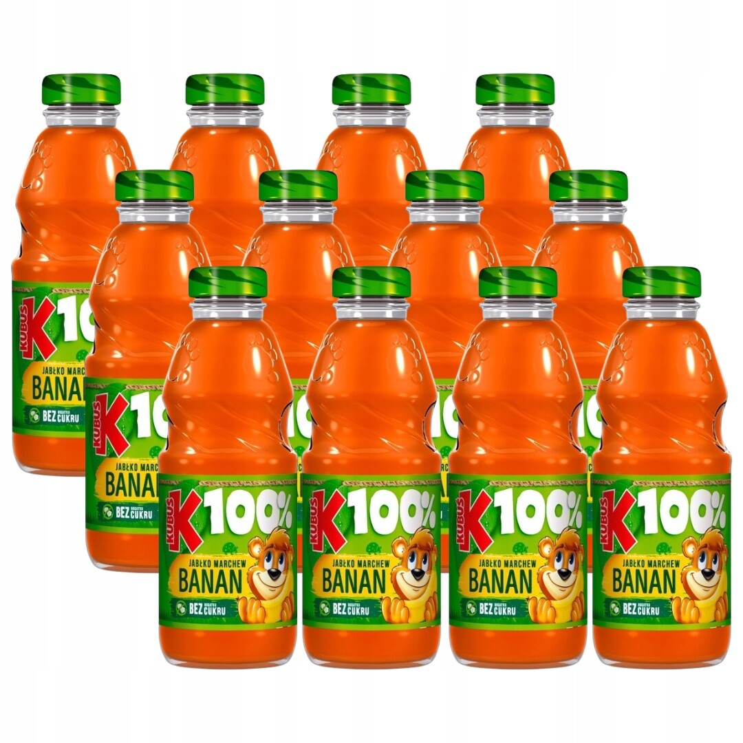Kubuś 100% Juice jablko mrkev banán 300 ml x 12 kusů