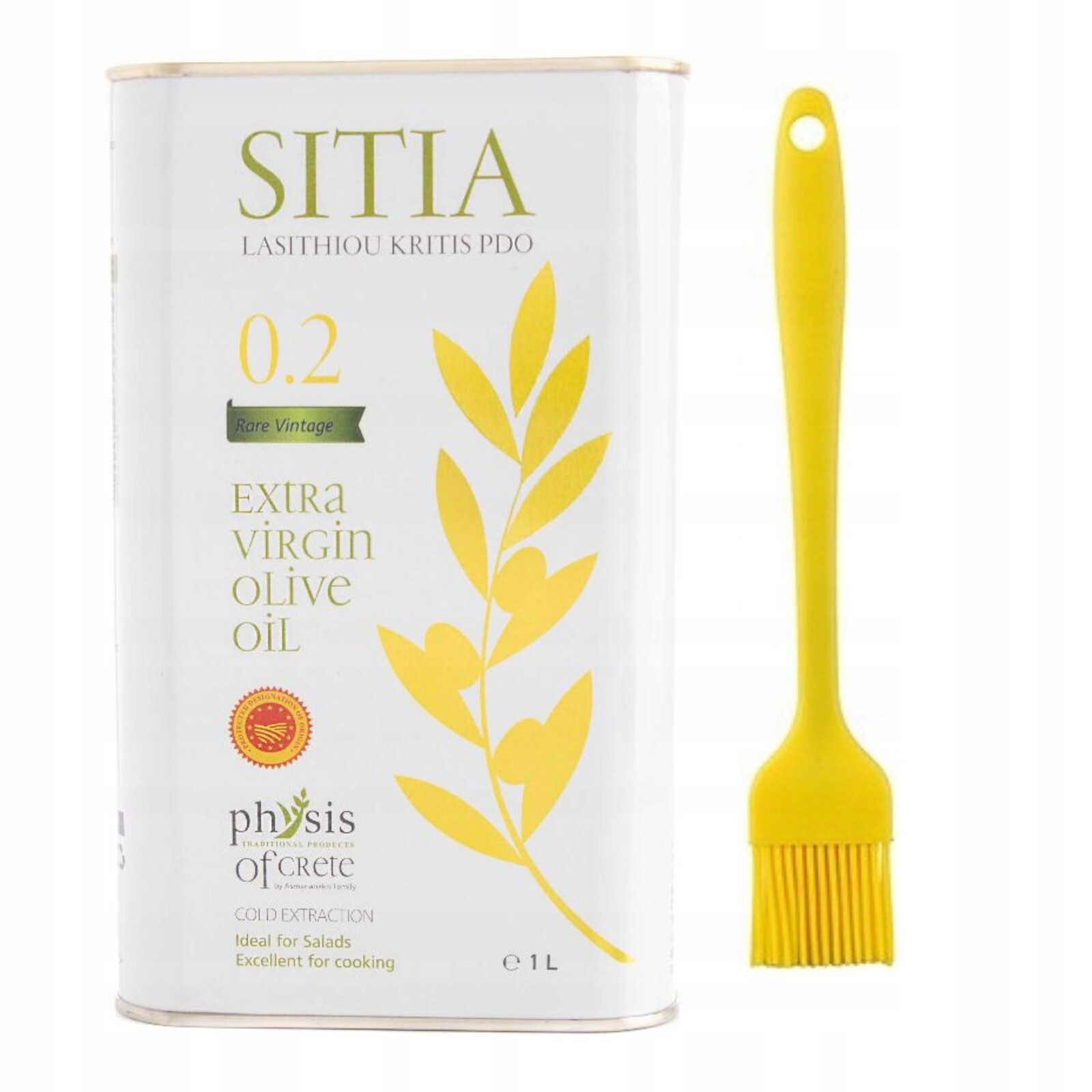 Extra panenský olivový olej 1 l štětec na mazání Grecka sitia bílá
