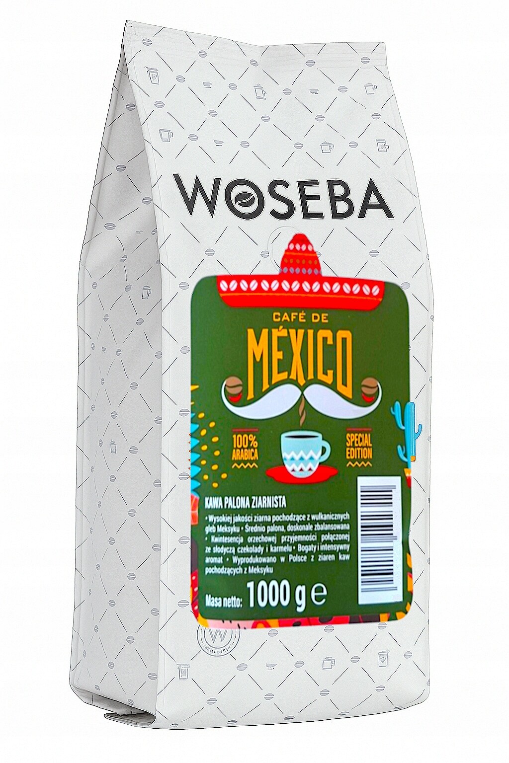 Woseba Mexico Special Edition Arabica Káva Zrnková 1kg