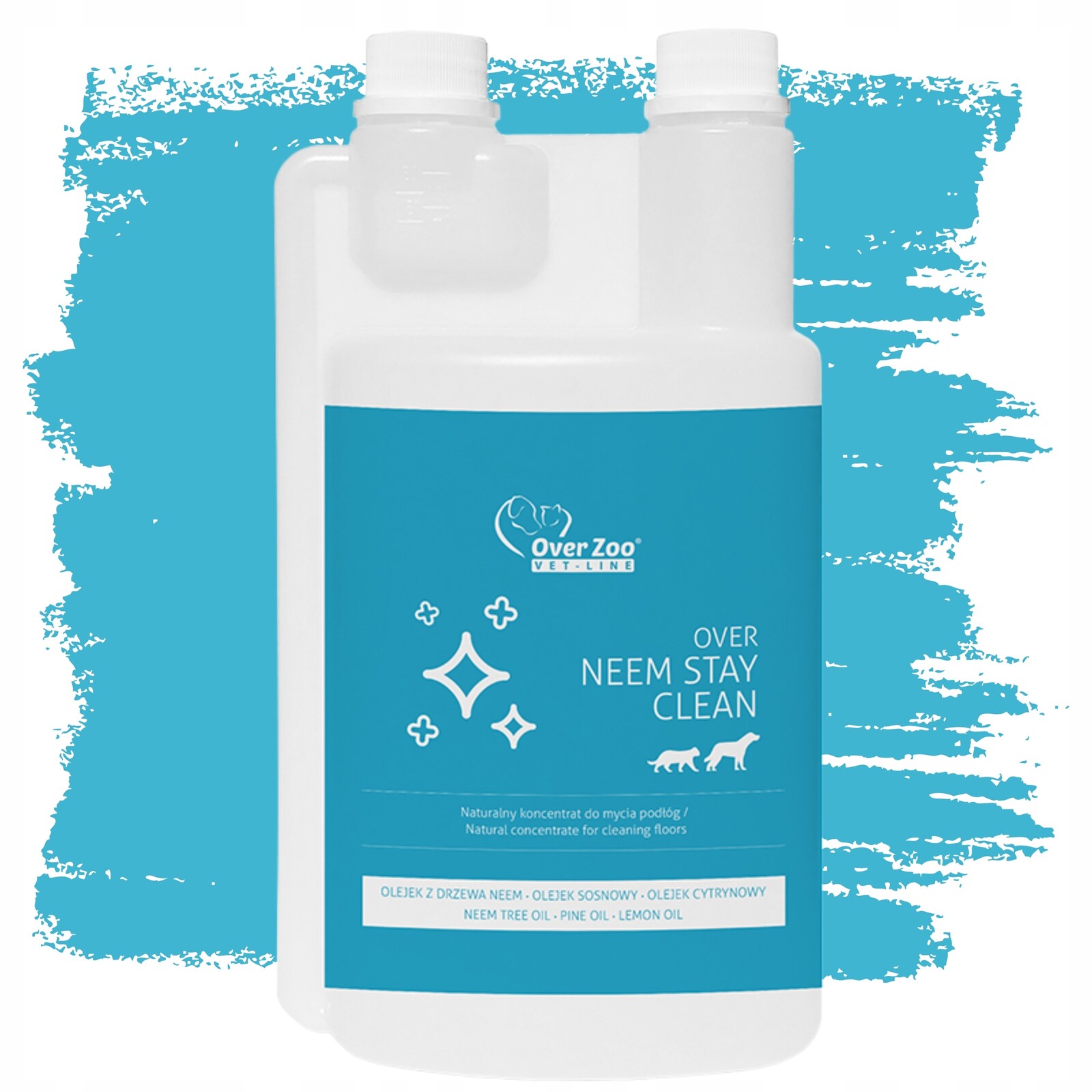 Over Zoo Neem Stay Clean 1L Tekutý čistič podlah šetrný ke zvířatům