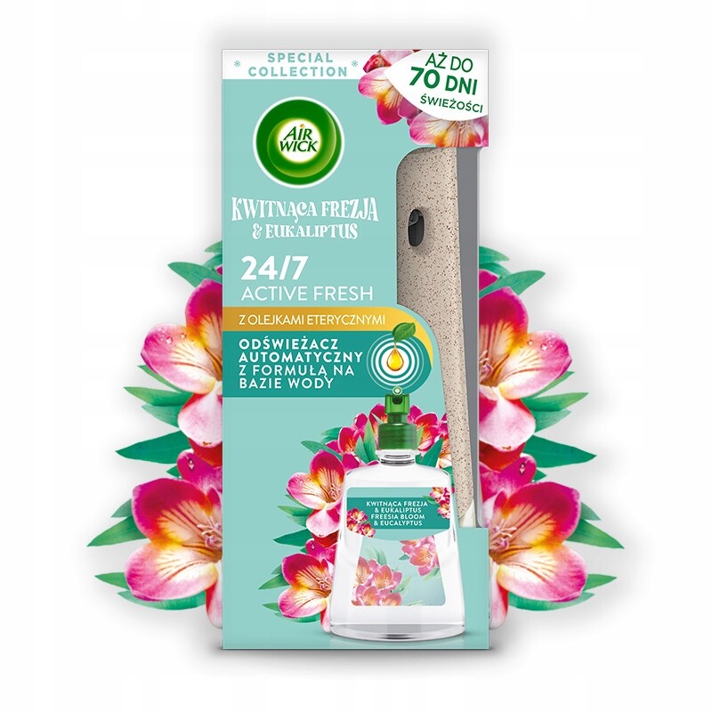 Air Wick Active Fresh osvěžovač vzduchu Kvetoucí frézie Eukalyptus 228 ml