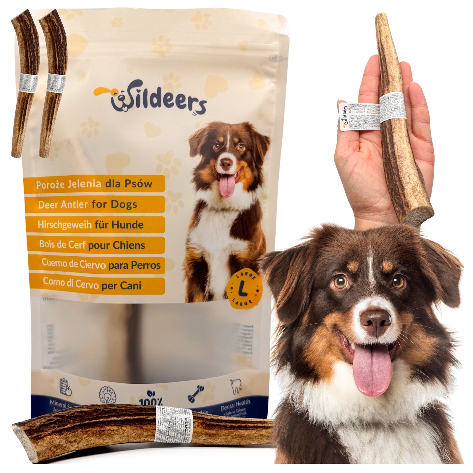 Kousátko Z Paroží Pro Psa Velikost Velká Verze Hard Jelení Parohy Výživné