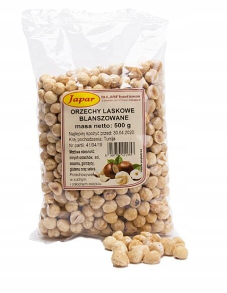 Lískové ořechy blanšírované pražené 500 g