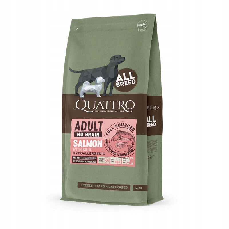 Quattro Losos s krilem Krmivo krmivo pro dospělé psy 12 kg