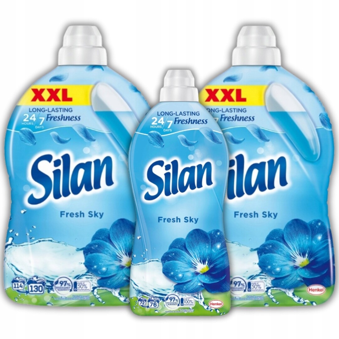 tekutá aviváž Silan Fresh Sky 7,39 l, 336 praní, mix sada 3 ks