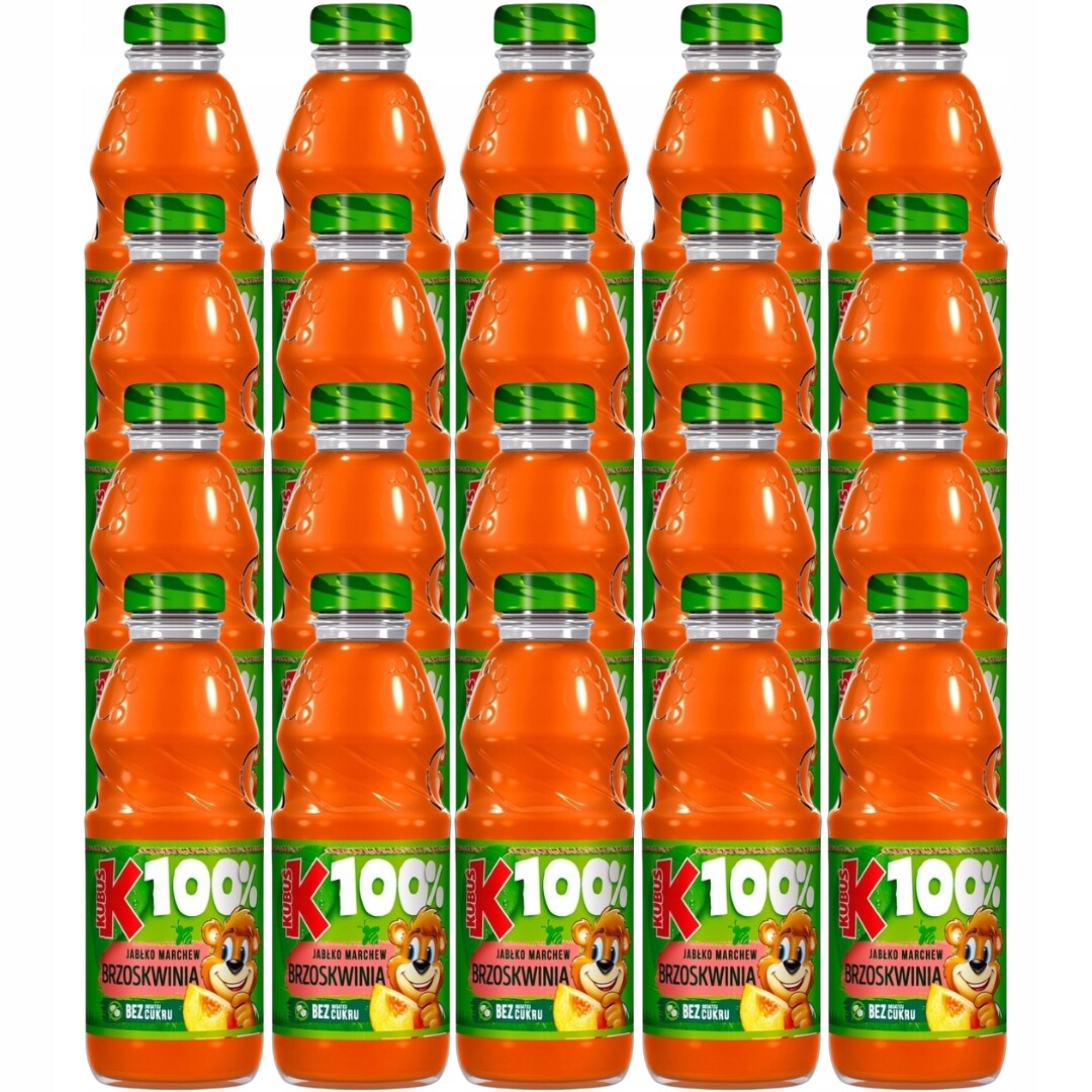 Kubuś 100% Juice jablko mrkev broskev 300 ml x 20 kusů