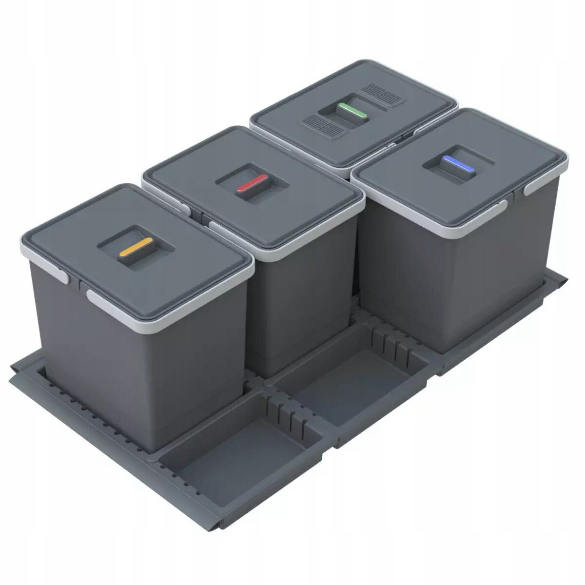 Sortovač odpadků Metropolis do zásuvky 4 koše 15 l 15 l 15 l Elletip