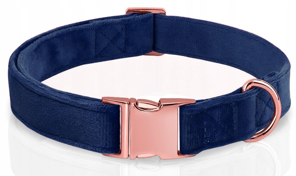 Nastavitelný sametový obojek pro psa 35-55cm L/XL, Barva: Granátová