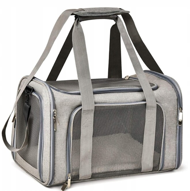 Taška Přepravka Pro Zvířata 45x30x30 cm Šedá