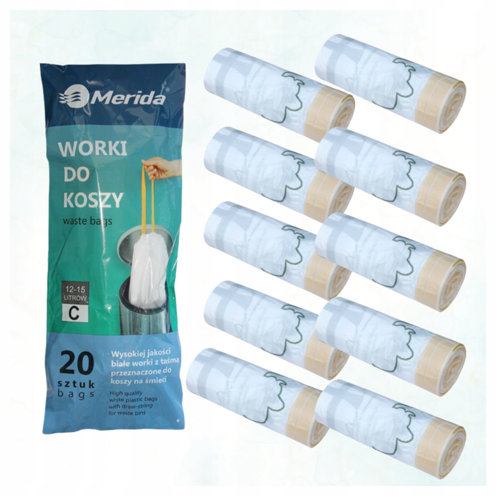 Pytle na odpad Merida s páskou 12 15 l, 20 Ks 10 balení