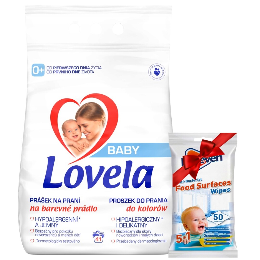 Lovela Hypoalergenní prací prášek na barevné prádlo 4,1 kg Dárek