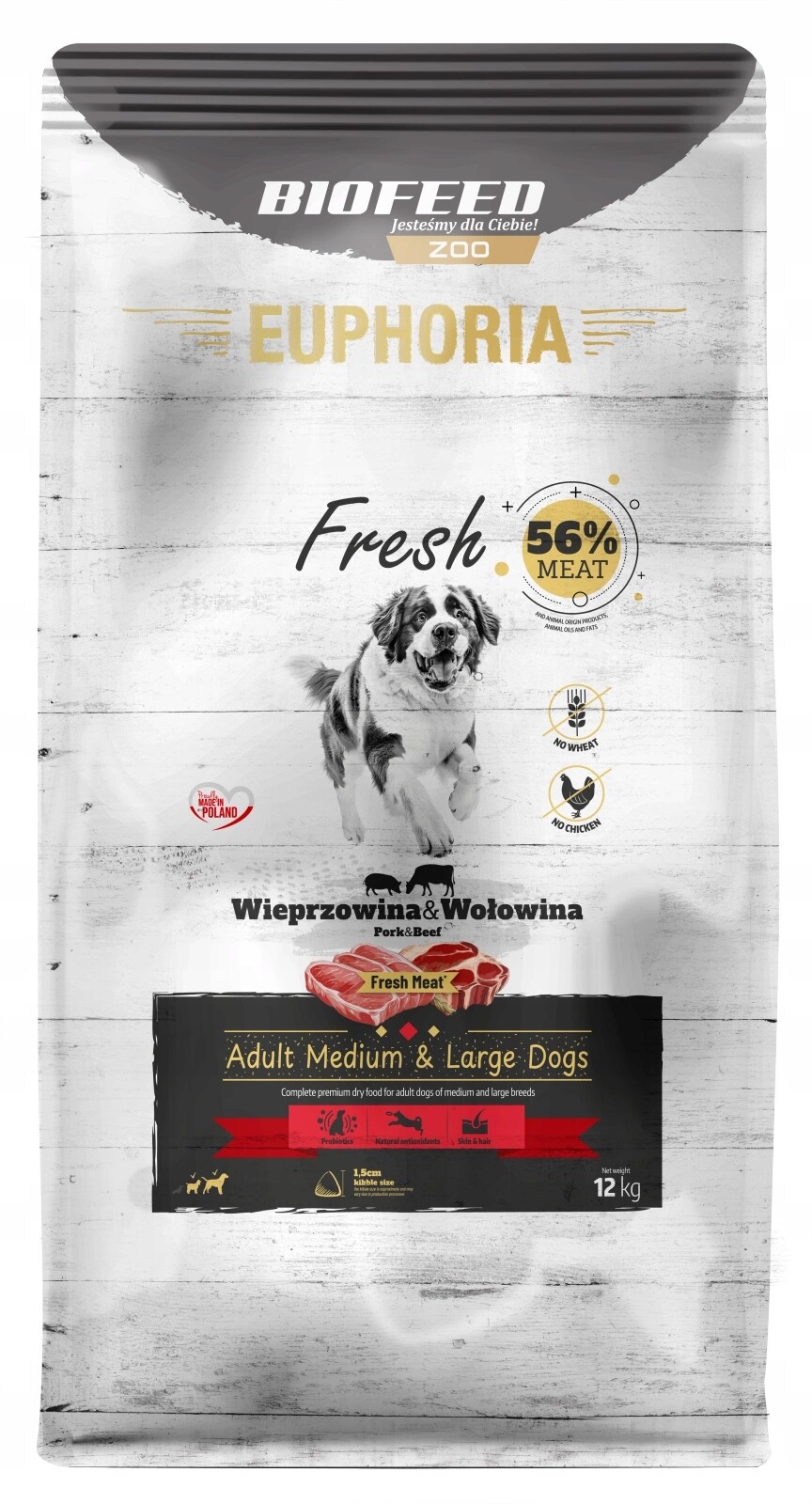 Euphoria Fresh Meat Adult Vepřové maso Krmivo pro psy M/L 12 kg