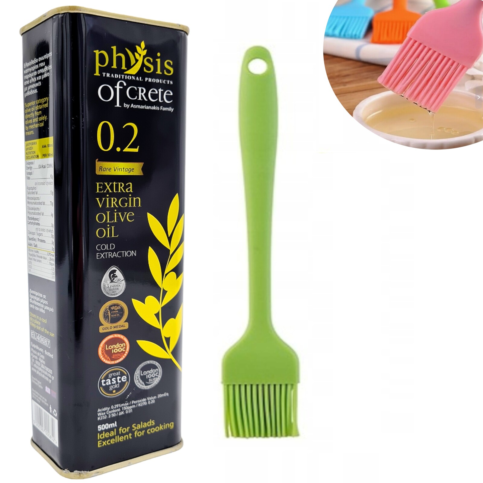 Extra panenský olivový olej 500 ml zelený štěteček z Řecka Physis Of Crete