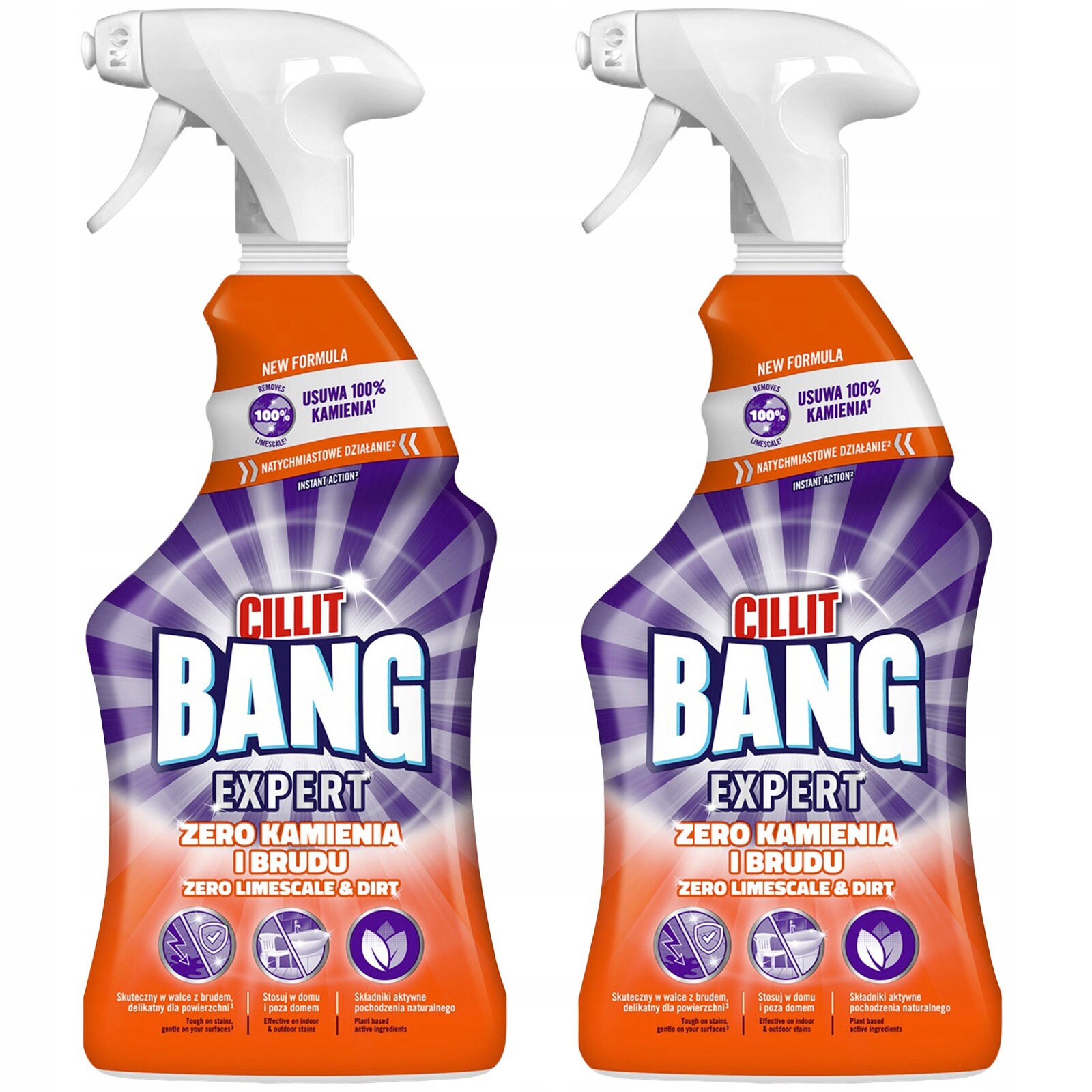 Cillit Bang Expert Nula kamene a nečistot Sprej do koupelny a kuchyně 2x750 ml