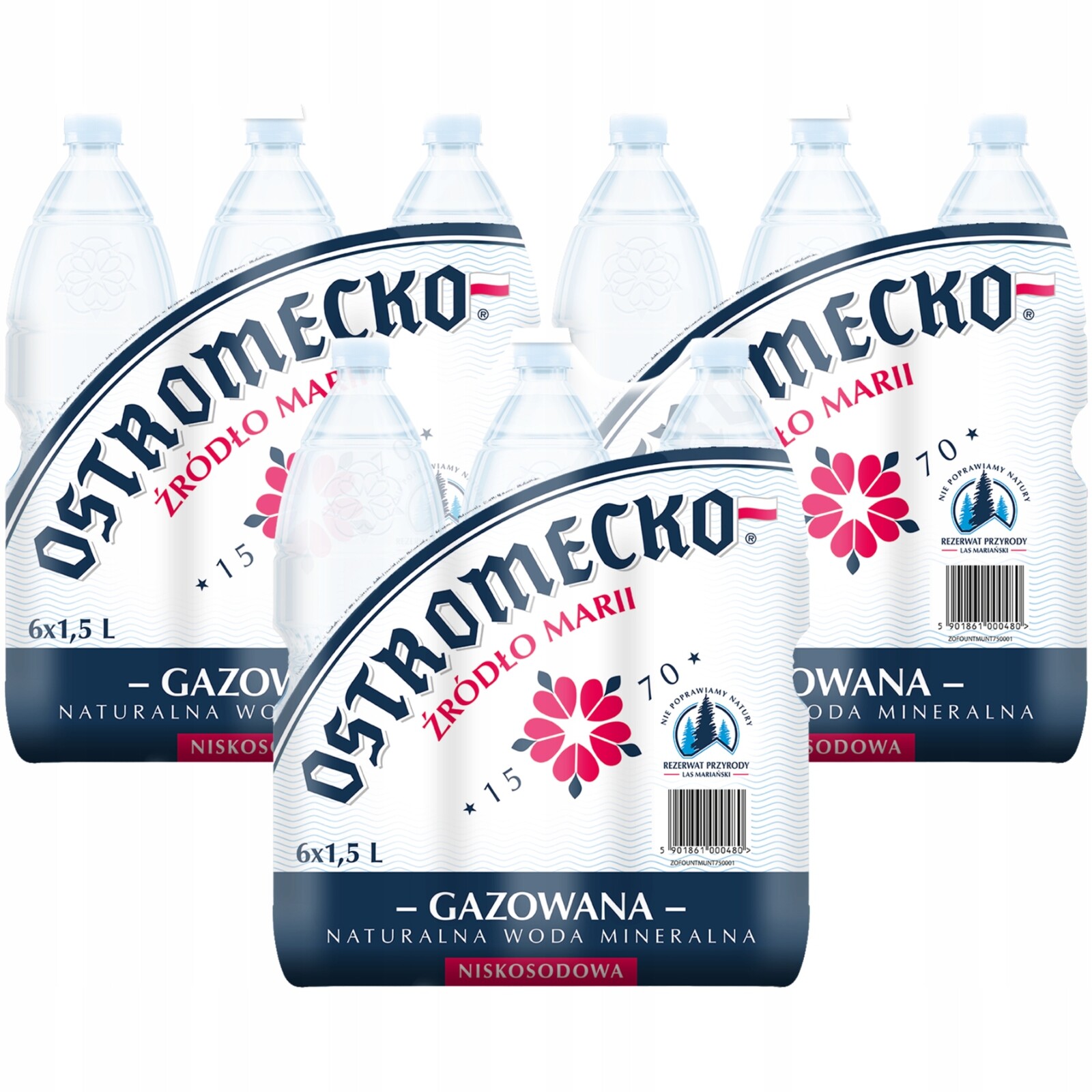 Ostromecko Přírodní perlivá minerální voda 1,5 l x 18 kusů